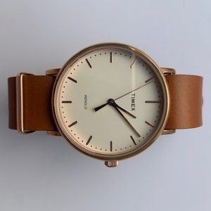 Timex Leather Strap Watch